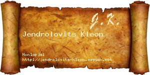 Jendrolovits Kleon névjegykártya